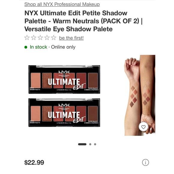 Lot of 3! NYX ultimate edit petite eyeshadow in warm neutral. - Picture 2 of 7